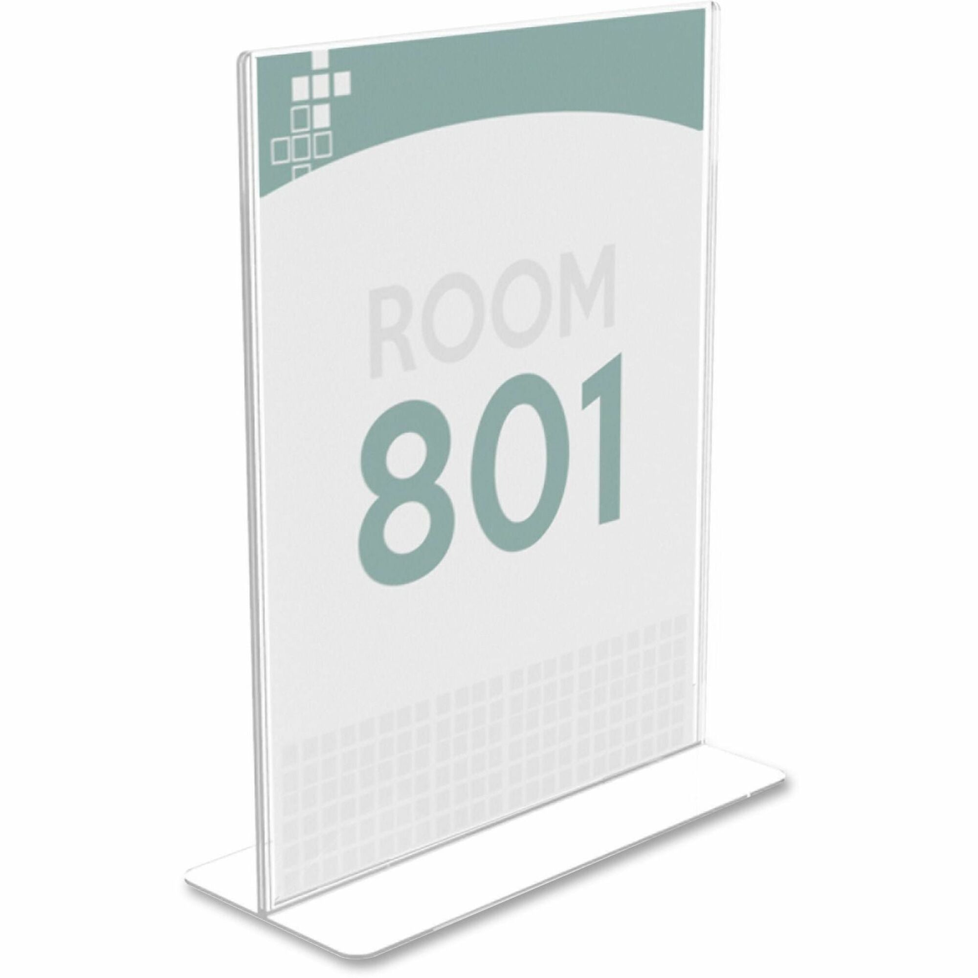 Deflecto Superior Image Double-Sided Sign Holder - Support 8.50" x 11" Media - Plastic - Clear - 1 Each