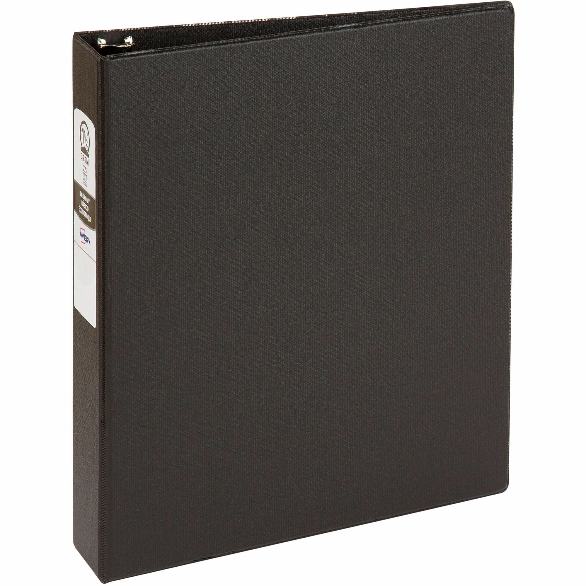 Avery&reg; Standard Binder, 1.5" Round Rings, Black Binder (03401) - 2000