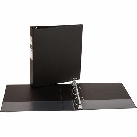 Avery®Economy 3 Ring Binder - 1 1/2" Binder Capacity - Letter - 8 1/2" x 11" Sheet Size - 275 Sheet Capacity - 3 Ring(s) - Fastener(s): Round Ring - Pocket(s): 2, Internal - Polypropylene - Black - Recycled - Pocket - 1 Each