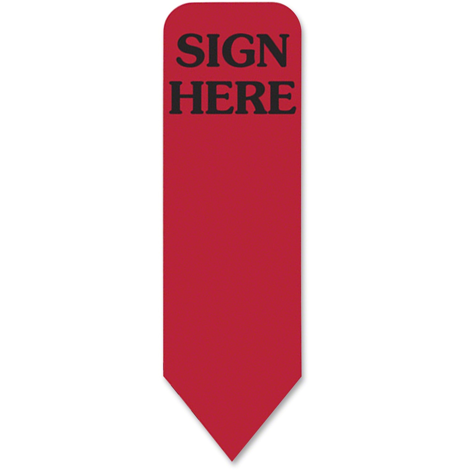 Redi-Tag Sign Here Reversible Red Refill Rolls - 720 - 1 7/8" Flag/Note Width x 9/16" Flag/Note Length - Arrow - SIGN HERE - Red - Removable - 120/Roll - 6 / Box