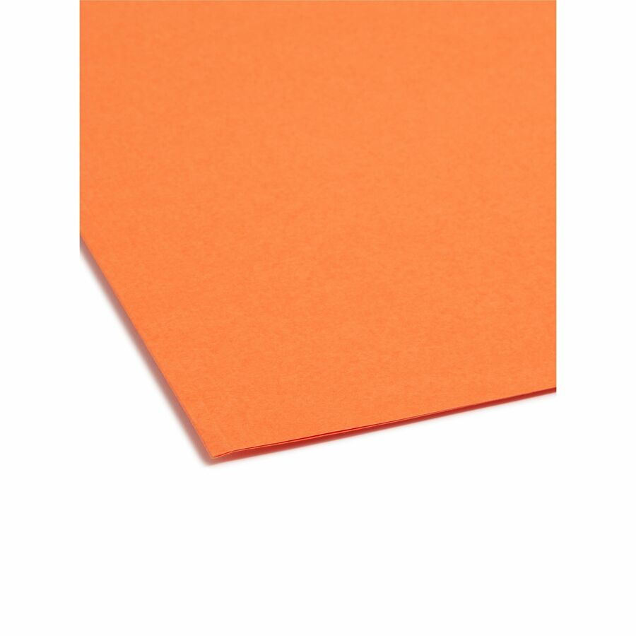 Smead 12540 1/3 Tab Cut Letter Recycled Fastener Folder - 8 1/2" x 11" - 2 x 2K Fastener(s) - 2" for Folder - Top Tab Location - Assorted Tab Position - 11 pt. - 2 Plys - Orange - Reinforced Tab - 10% Recycled - 50 / Box