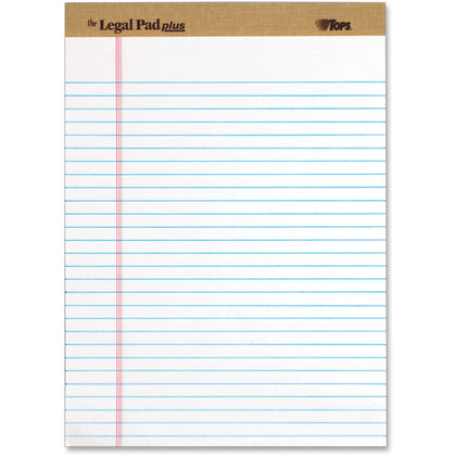 TOPS Binding Letr - Trim Perf. Writing Pads - Letter - 50 Sheets - Letter - 8 1/2" x 11" Sheet Size - White Paper - Perforated - 1 Dozen