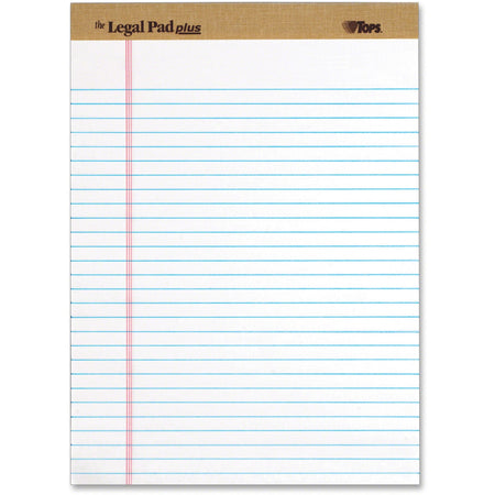 TOPS Binding Letr - Trim Perf. Writing Pads - Letter - 50 Sheets - Letter - 8 1/2" x 11" Sheet Size - White Paper - Perforated - 1 Dozen