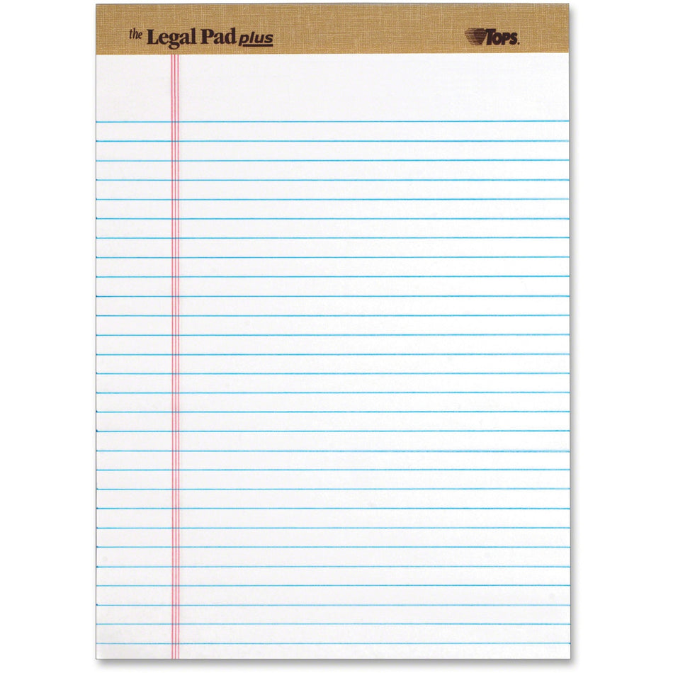 TOPS Binding Letr - Trim Perf. Writing Pads - Letter - 50 Sheets - Letter - 8 1/2" x 11" Sheet Size - White Paper - Perforated - 1 Dozen