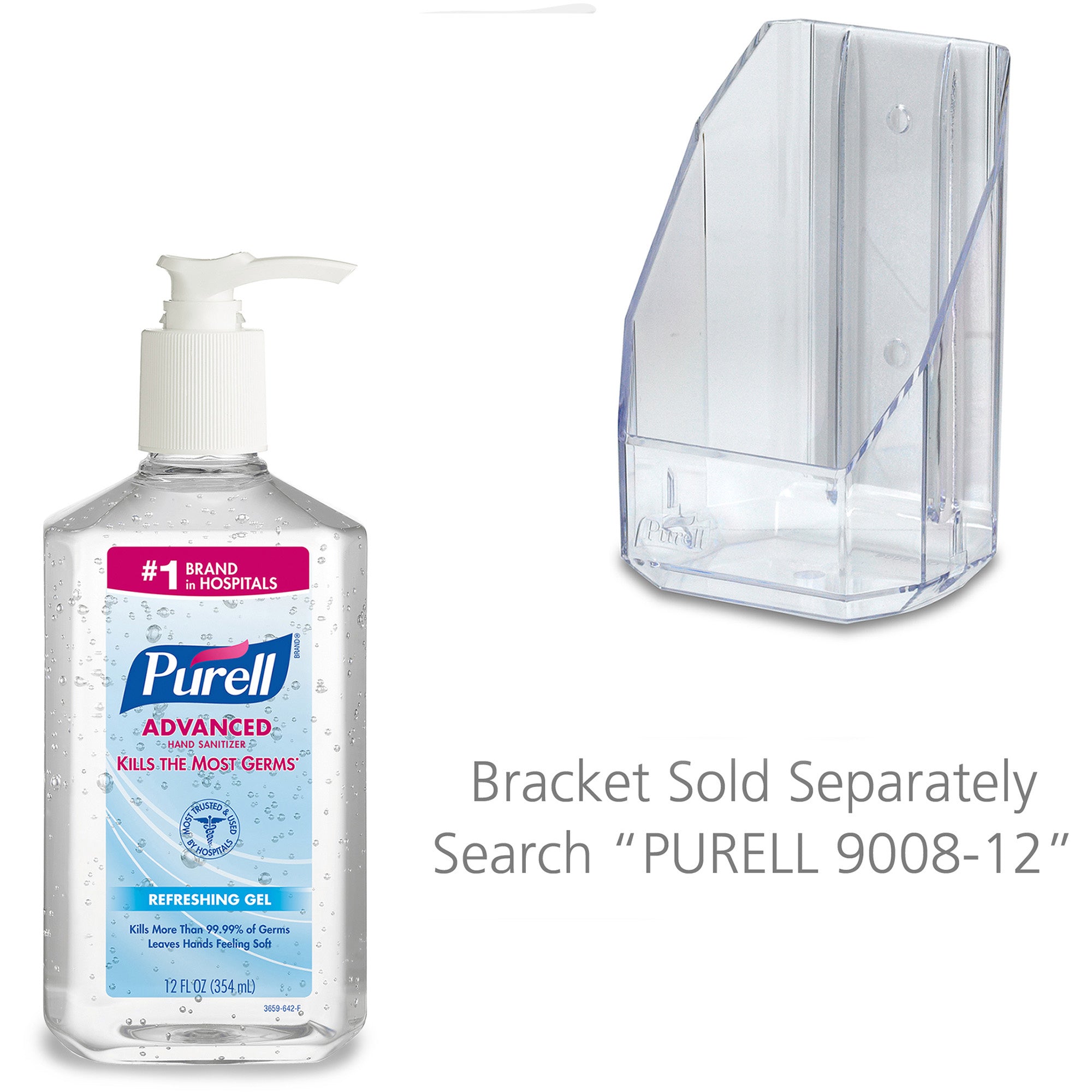PURELL® Hand Sanitizer Gel - Clean Scent - 12 fl oz (354.9 mL) - Pump Bottle Dispenser - Multipurpose - Moisturizing - Clear - Triclosan-free, Paraben-free, Phthalate-free - 12 / Carton