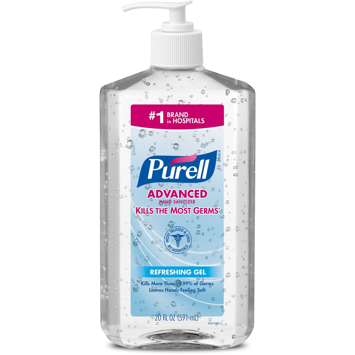 PURELL® Advanced Hand Sanitizer - Clean Scent - 20 fl oz - Pump Bottle Dispenser - Kill Germs - Hand, Skin - Moisturizing - Clear - Triclosan-free, Paraben-free, Phthalate-free - 1 Each