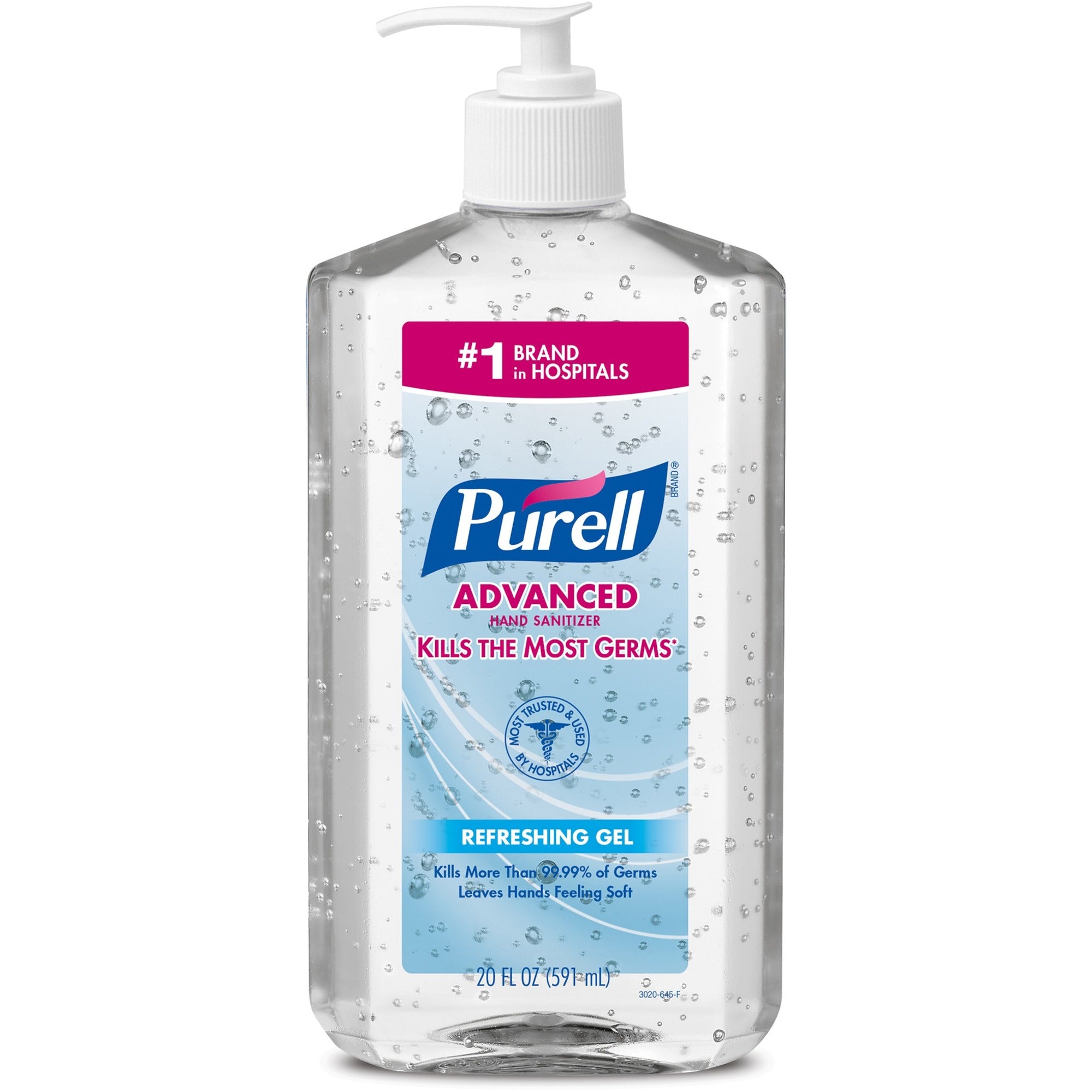 PURELL® Advanced Hand Sanitizer - Clean Scent - 20 fl oz - Pump Bottle Dispenser - Kill Germs - Hand, Skin - Moisturizing - Clear - Triclosan-free, Paraben-free, Phthalate-free - 1 Each