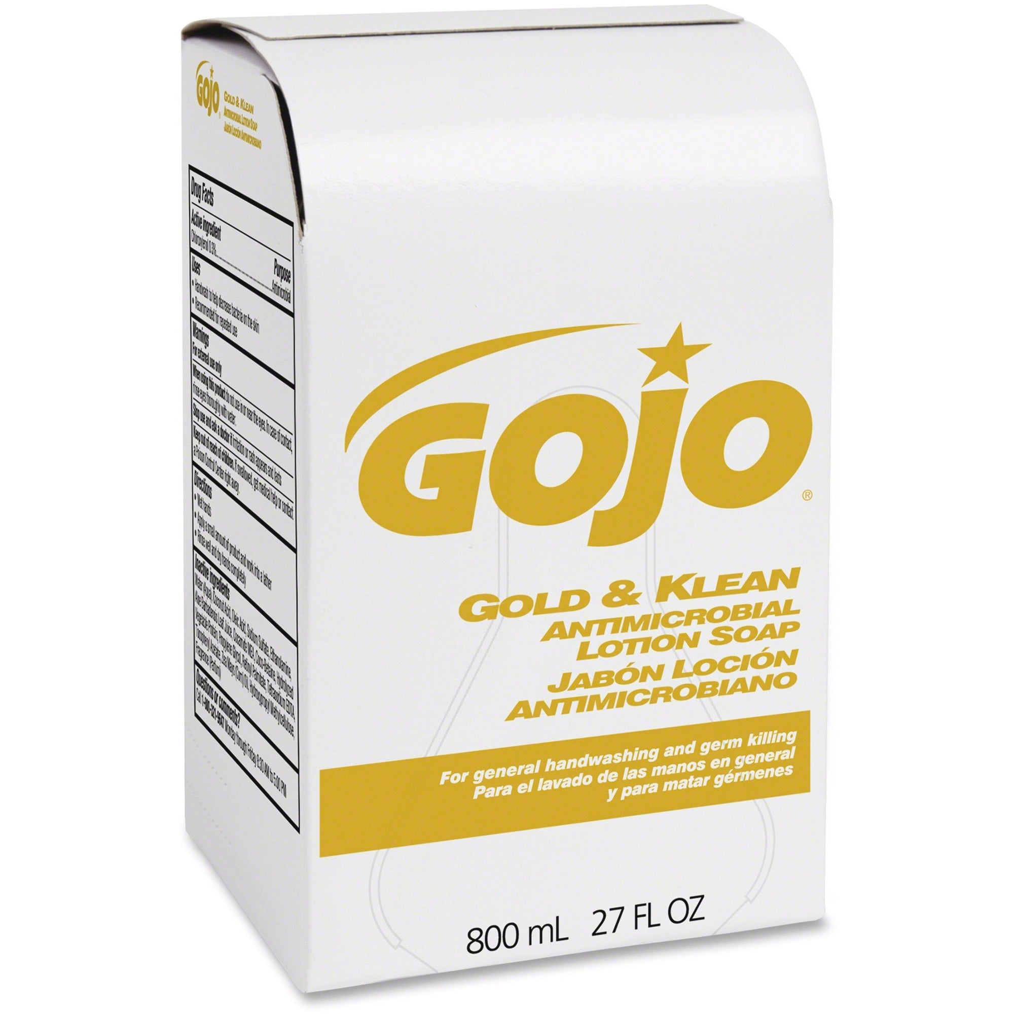 Gojo® Gold & Klean Antimicrobial Lotion Soap - Fresh Scent - 27.05 fl oz - Bacteria Remover, Dirt Remover, Kill Germs, Residue - Hand - Antibacterial - Leak Proof, Bio-based, Non-clog - 1 Each