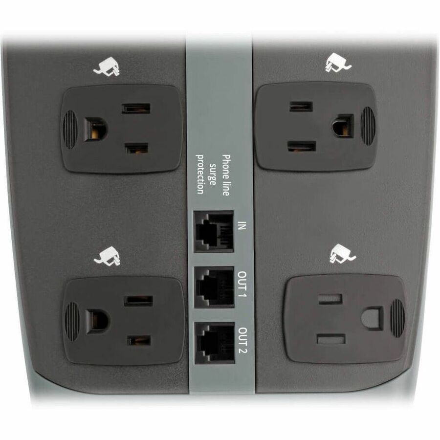 Tripp Lite series 10-Outlet Surge Protector - Silver - NEMA 5-15P - 10 x NEMA 5-15R - 1800 VA - 2395 J - 120 V AC Input - 120 V AC Output - Fax/Modem/Phone - 8 ft