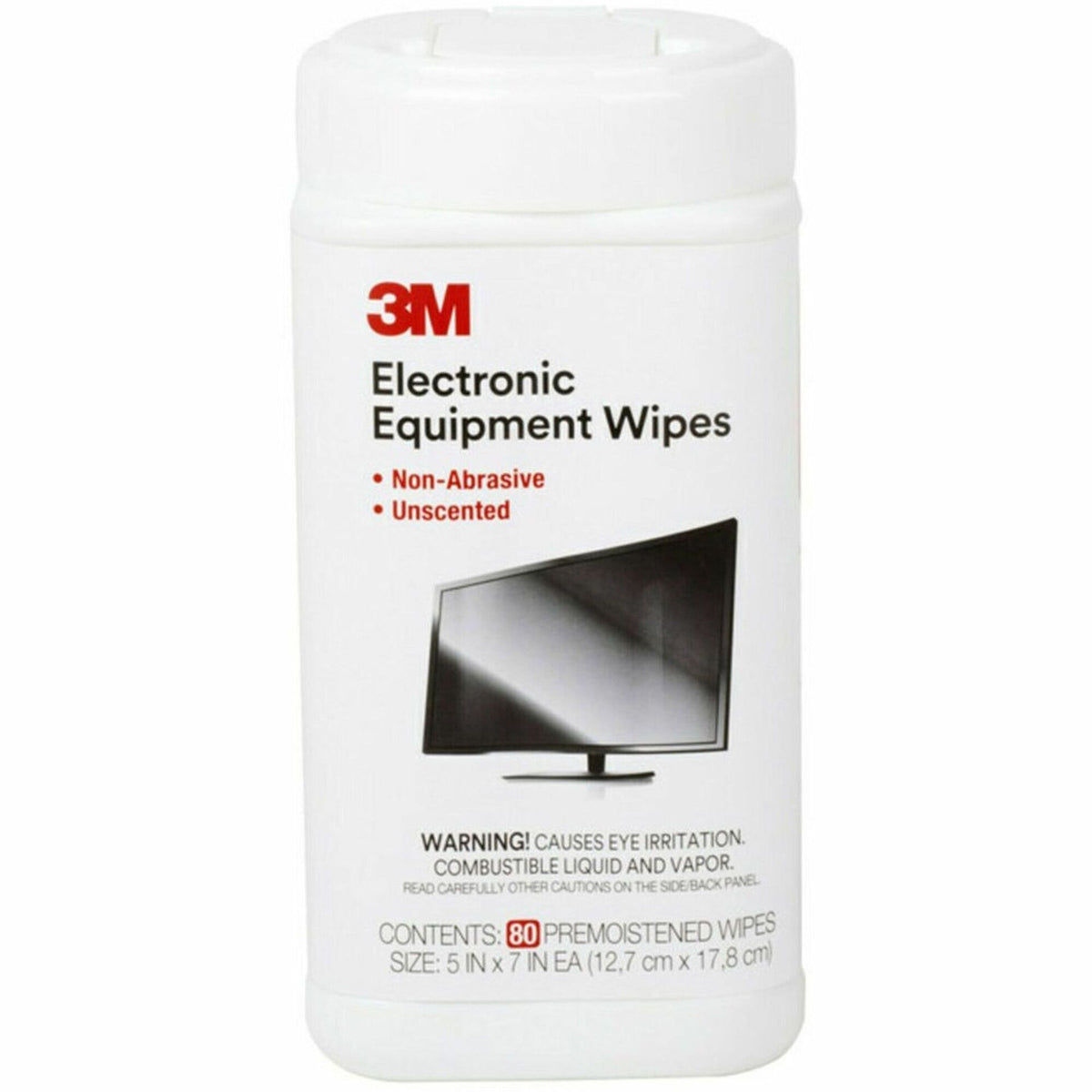 3M Premoistened Electronic Cleaning Wipes - Pre-moistened, Anti-static - Aqua - 80/Tub - 1 Each