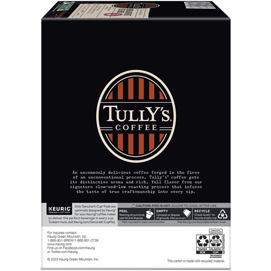 Tully’s® Coffee K-Cup Pod Breakfast Blend Keurig Single-Serve Pods Light Roast 24 Count