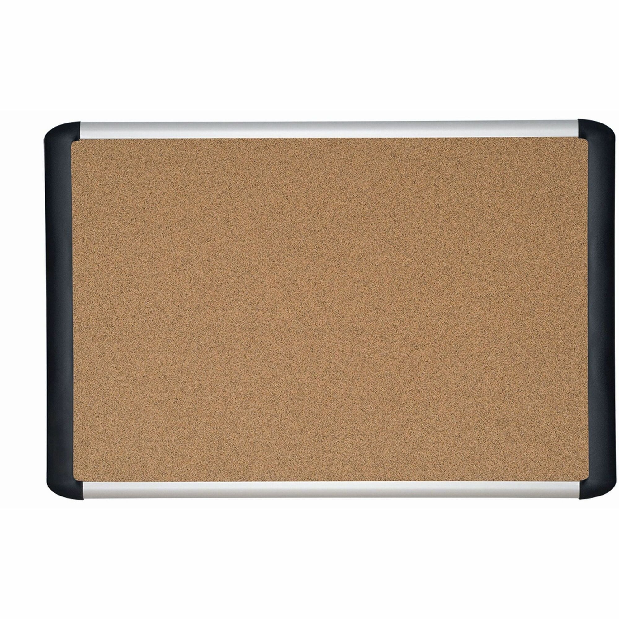 MasterVision MVI Teckcork Bulletin Board - 48" Board Height x 72" Board Width - Cork Cork Surface - Self-healing - Aluminum Frame - 1 Each