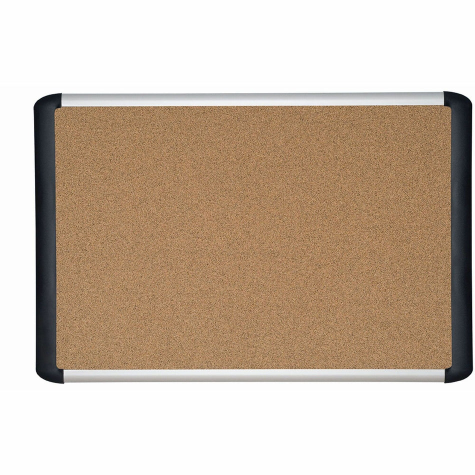 MasterVision MVI Teckcork Bulletin Board - 48" Board Height x 72" Board Width - Cork Cork Surface - Self-healing - Aluminum Frame - 1 Each
