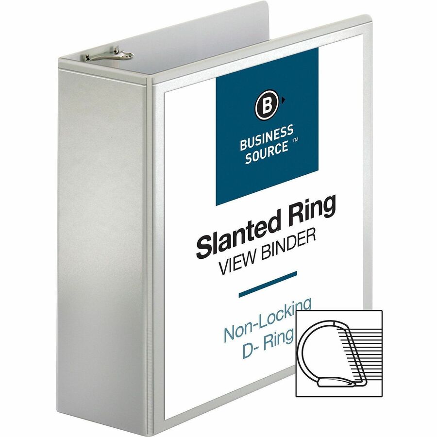 Business Source Basic D-Ring White View Binders - Alternate-Image2