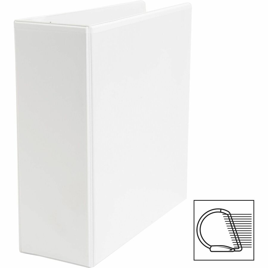 Business Source Basic D-Ring White View Binders - Left