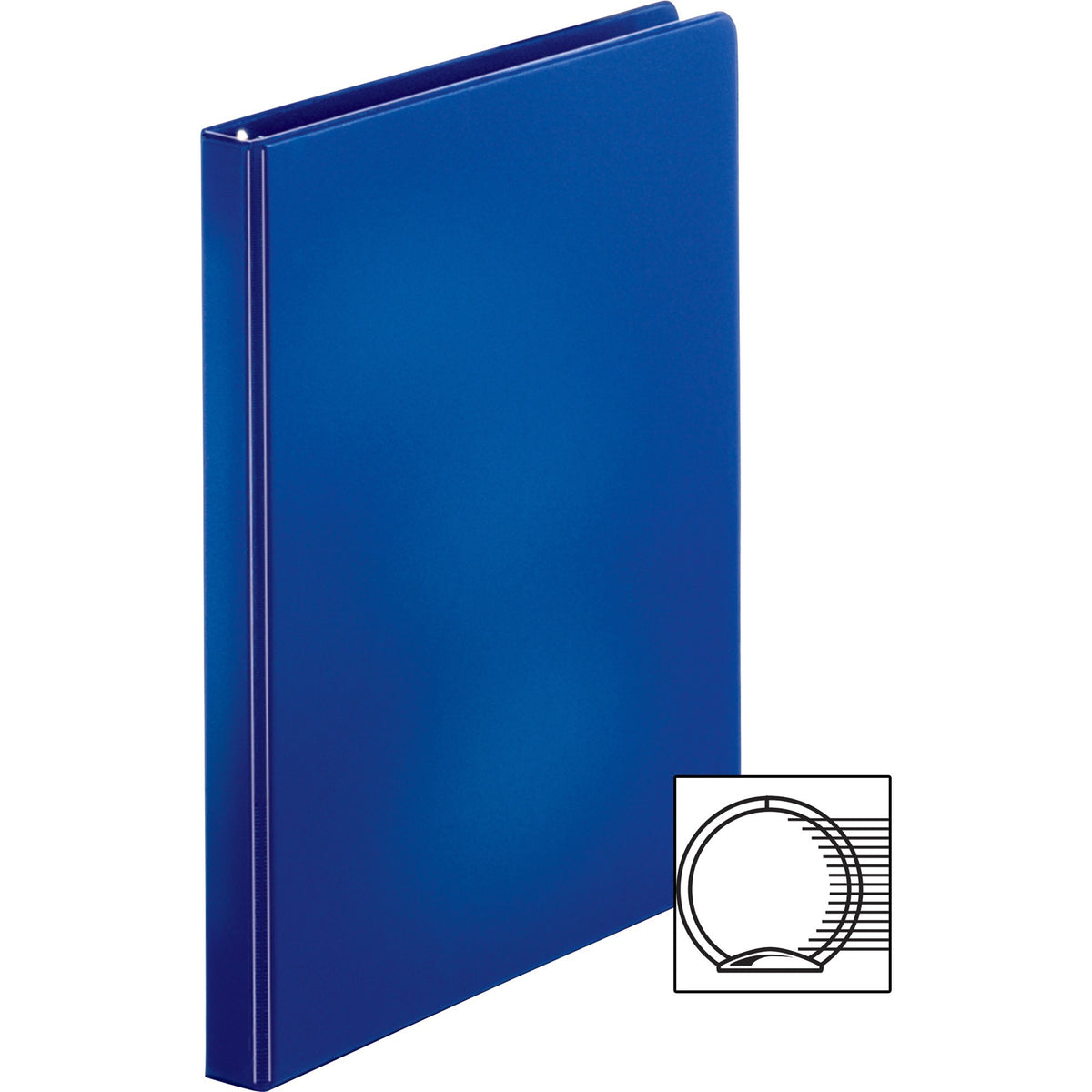 Business Source Basic Round Ring Binders - 1/2" Binder Capacity - Letter - 8 1/2" x 11" Sheet Size - Fastener(s): Round Ring - Vinyl - Dark Blue - 8.96 oz - 1 Each