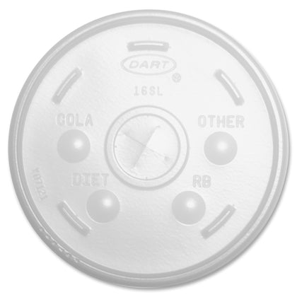 Dart Translucent Slotted Foam Cup Lids - 3.8" Diameter - High Impact Polystyrene (HIPS) - Translucent - 100 / Pack