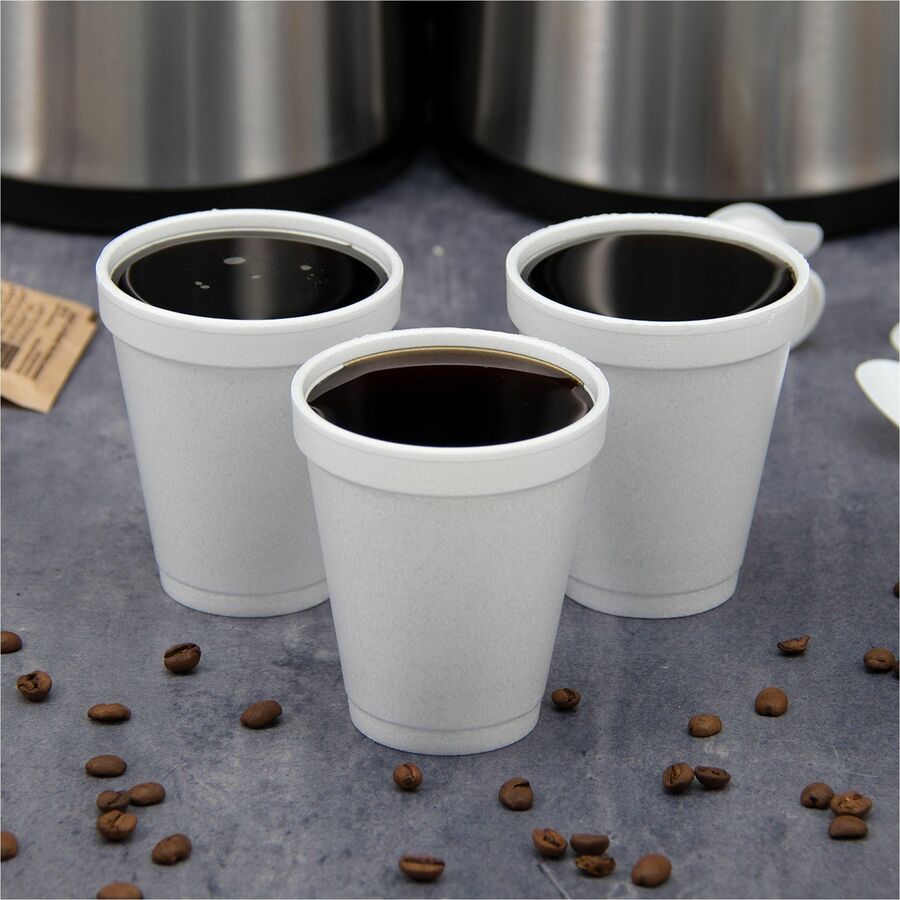 Dart J Cup 20 oz Insulated Foam Cups - 20 fl oz - Round - White - Foam - Beverage, Coffee, Cappuccino, Soft Drink, Juice, Hot Drink, Cold Drink, Iced Tea, Smoothie - 20/Pack - 25 / Carton