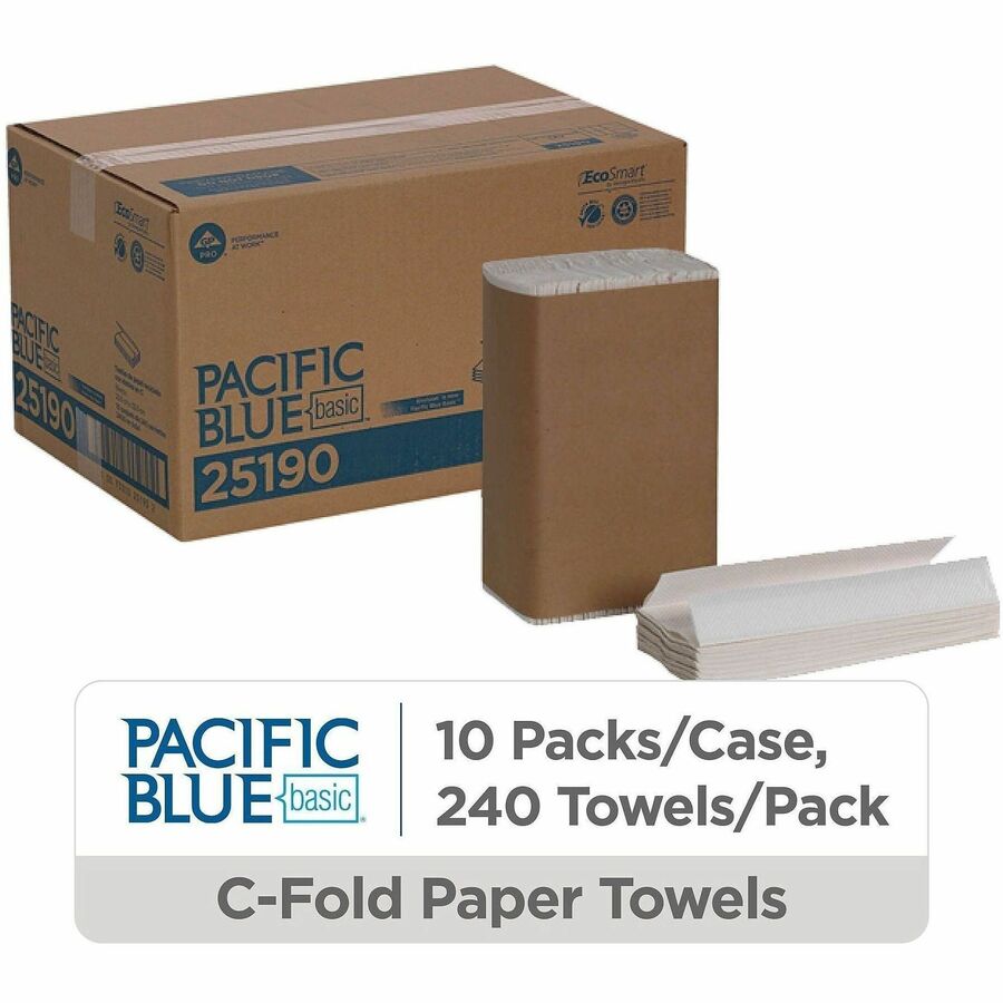Pacific Blue Basic C-Fold Recycled Paper Towel - Alternate-Image1