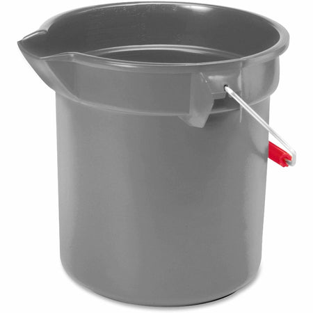 Rubbermaid Commercial Brute 10-quart Utility Bucket - 2.50 gal - Heavy Duty, Rust Resistant, Bend Resistant - 10.2" - Plastic, Steel, High-density Polyethylene (HDPE) - Gray, Nickel, Chrome - 1 Each
