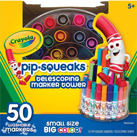 Crayola Pip-Squeaks Telescoping Marker Tower Washable Markers - Washable - 50 / Set