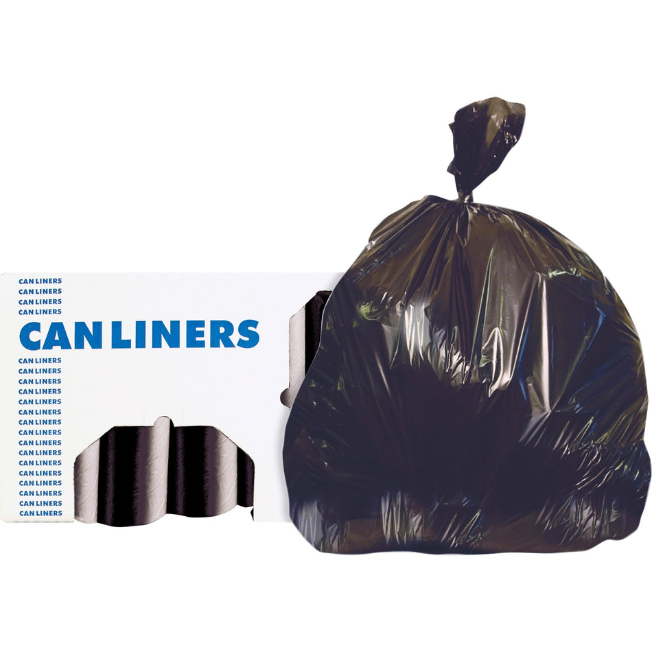 Heritage AccuFit RePrime Can Liners - 44 gal/55 lb Capacity - 50" Length x 37" Width x 0.90 mil (23 Micron) Thickness - Black - Resin - Can - 20/Roll - 5 / Carton