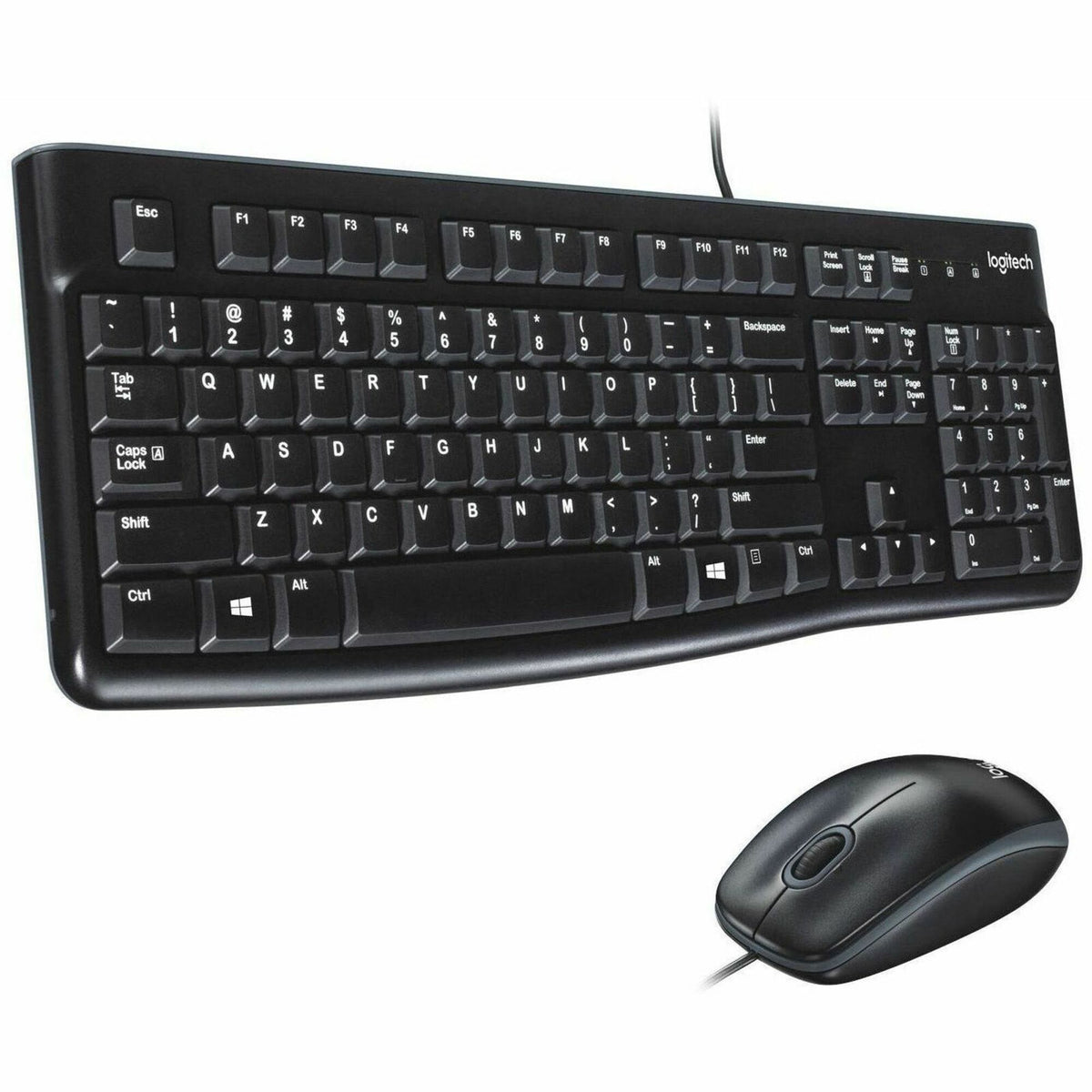 Logitech MK120 Desktop Corded Combo Set - USB Cable Keyboard - 104 Key - USB Cable Mouse - Optical - 1000 dpi - 3 Button - Scroll Wheel - Compatible with Computer for PC - 1 Each