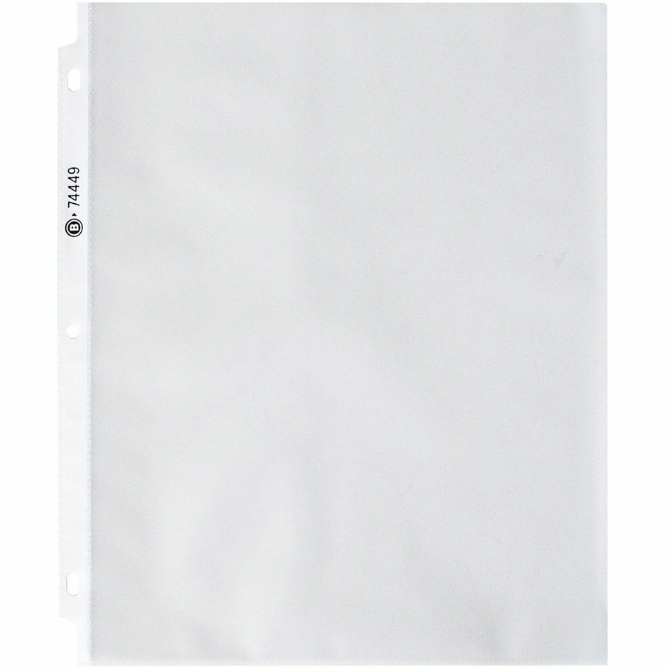 Business Source Nonglare Top-loading Sheet Protectors - 11" Height x 9" Width x 3.3 mil Thickness - For Letter 8 1/2" x 11" Sheet - Ring Binder - Rectangular - Clear - Polypropylene - 100 / Box