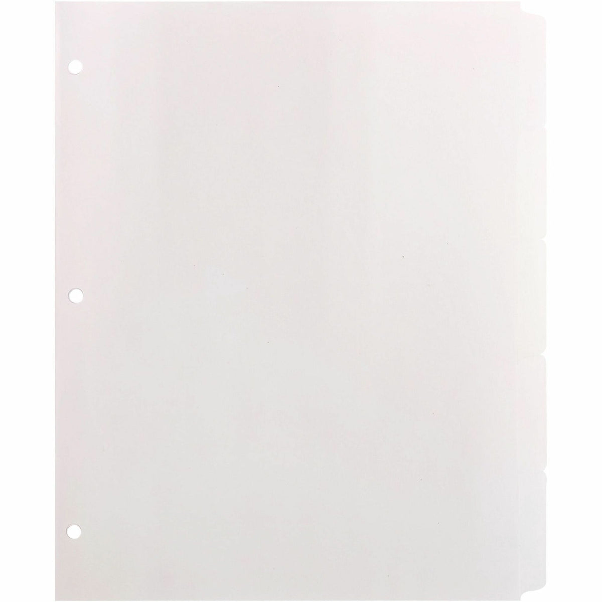 Business Source Reinforced Hole Punched Indexes - 5 Write-on Tab(s) - 5 Tab(s)/Set - 3 Hole Punched - White Divider - 100% Recycled - Non-laminated, Mylar Reinforcement - 36 / Box