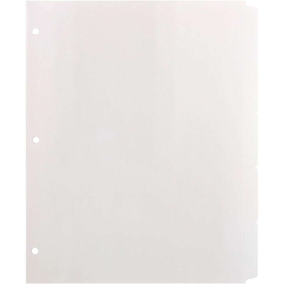 Business Source Reinforced Hole Punched Indexes - 5 Write-on Tab(s) - 5 Tab(s)/Set - 3 Hole Punched - White Divider - 100% Recycled - Non-laminated, Mylar Reinforcement - 36 / Box