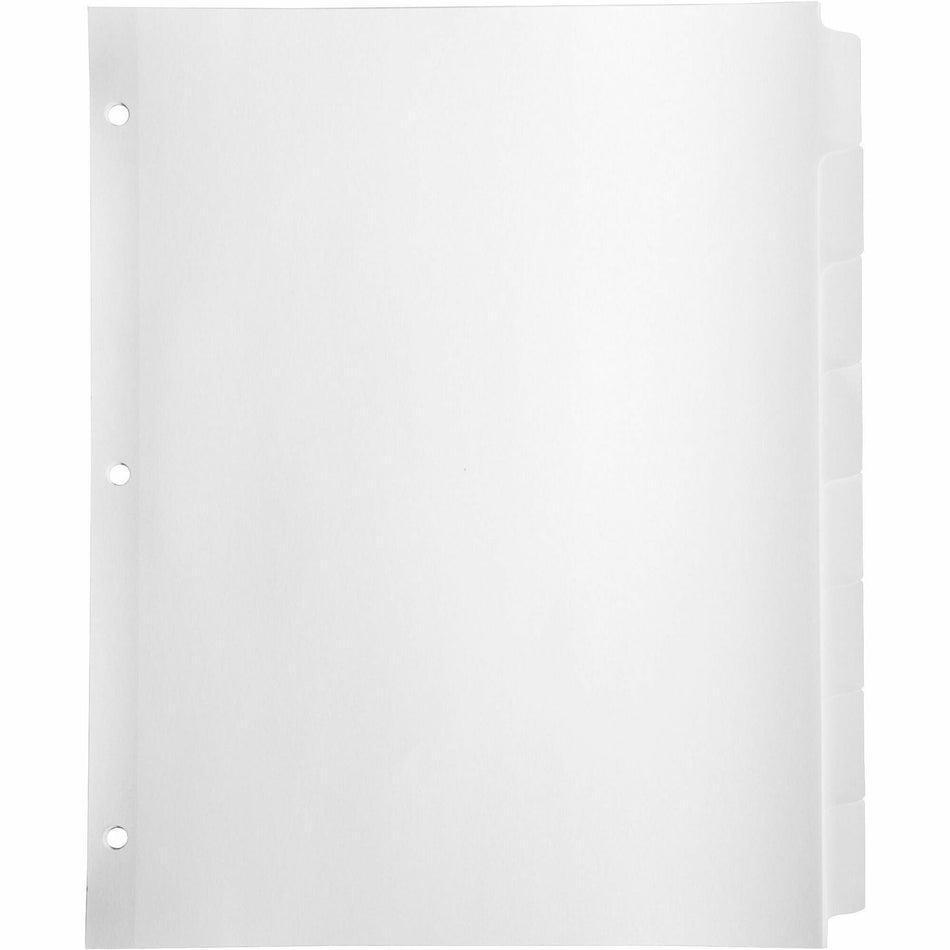Business Source Reinforced Hole Punched Indexes - 8 Write-on Tab(s) - 8 Tab(s)/Set - 3 Hole Punched - White Divider - White Tab(s) - 100% Recycled - Non-laminated, Mylar Reinforcement - 24 / Box