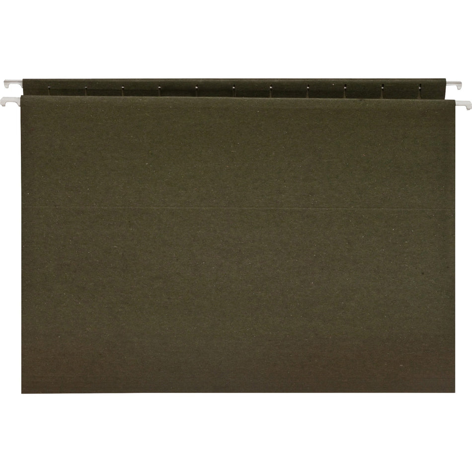 Business Source Letter Recycled Hanging Folder - 8 1/2" x 11" - 11 pt. - Green - 100% Recycled - 25 / Box