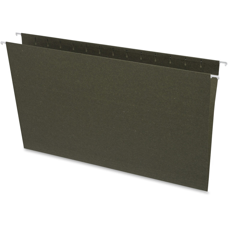 Business Source Legal Recycled Hanging Folder - 8 1/2" x 14" - 11 pt. - Green - 100% Recycled - 25 / Box