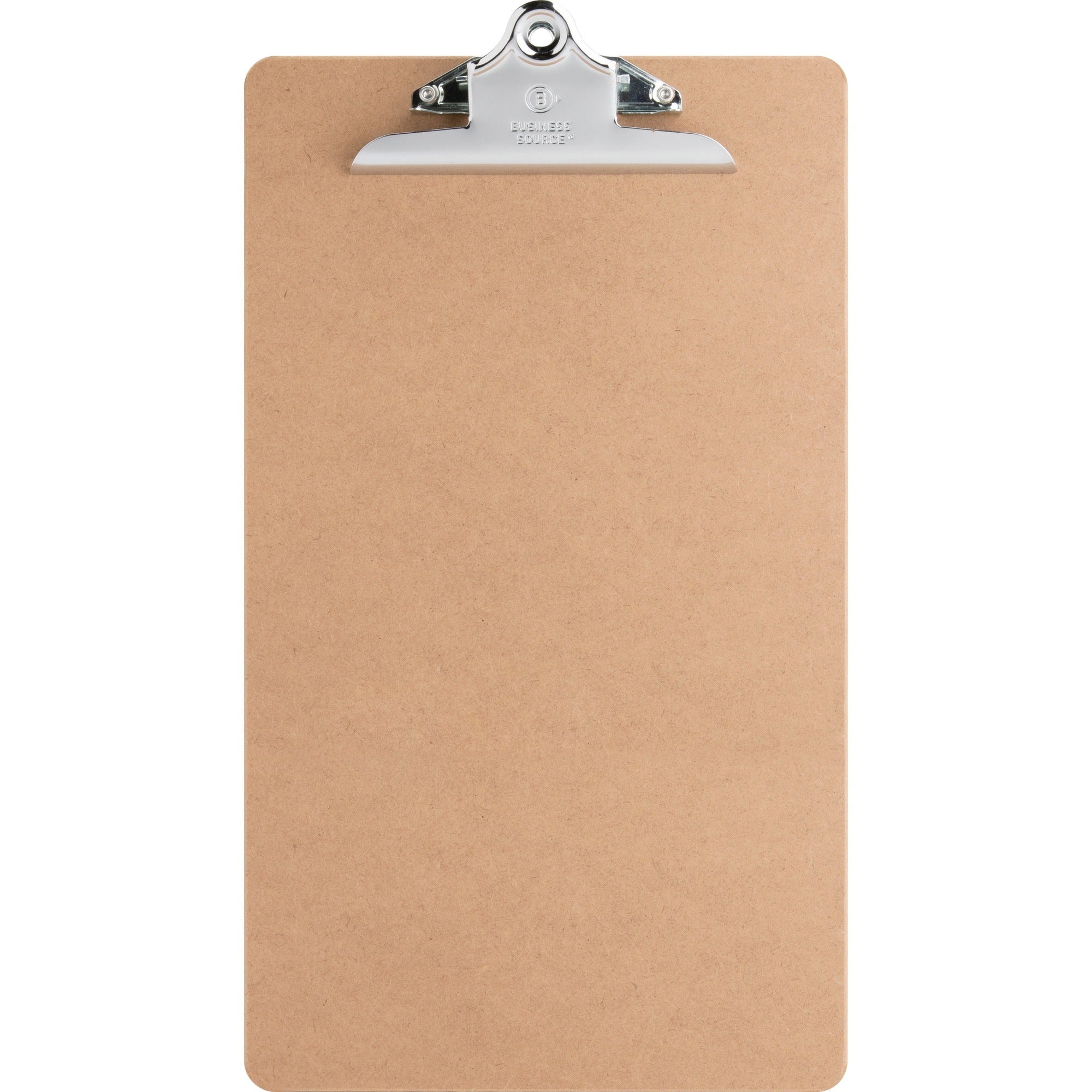 Business Source Hardboard Clipboard - 9" x 15 1/2" Sheet Size - Hardboard - Brown - 1 Each