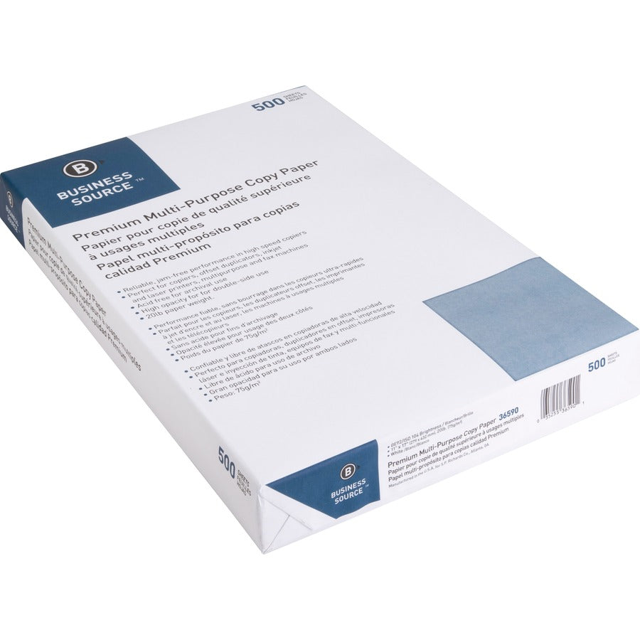 Business Source Premium Multipurpose Copy Paper - White - Top