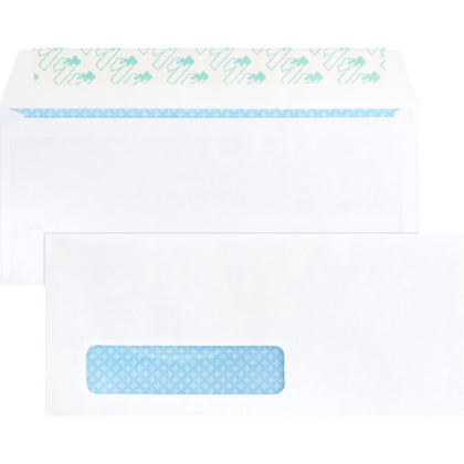 Business Source Security Tint Window Envelopes: #10 Peel & Seal White - 500/Box - Envelopes