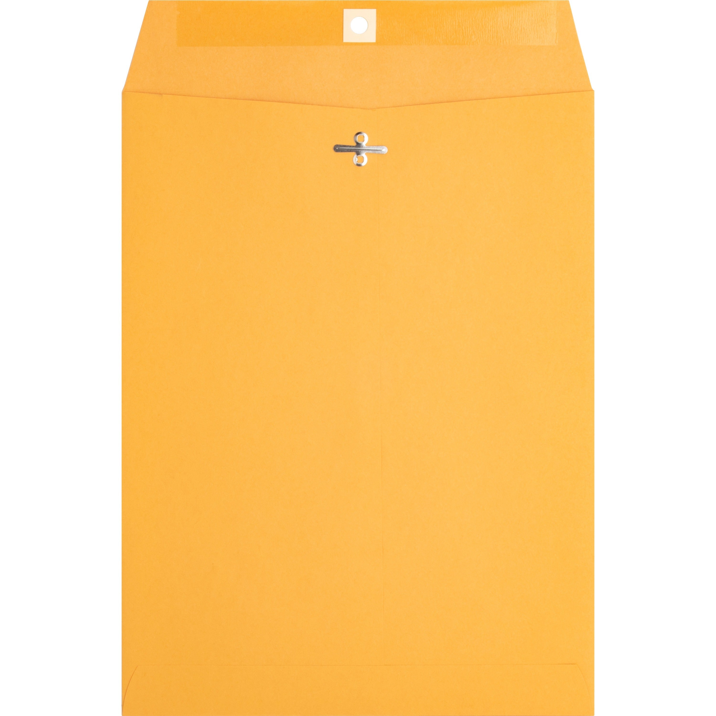 Business Source Heavy-duty Clasp Envelopes - Clasp - #90 - 9" Width x 12" Length - 28 lb - Clasp - Kraft - Kraft - 100 / Box