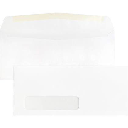 Business Source Economical No. 10 Window Envelopes - White - 500/Box