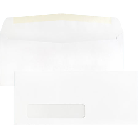 Business Source Economical No. 10 Window Envelope - Single Window - #10 - 9 1/2" Width x 4 1/8" Length - 24 lb - White - 500 / Box