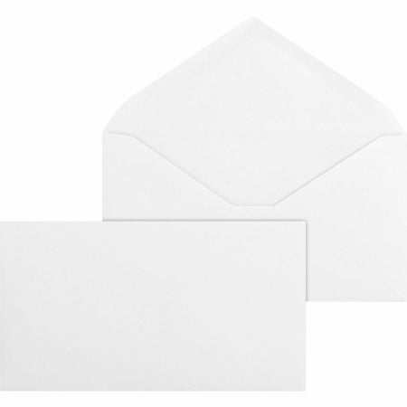 Business Source No. 6-3/4 White Wove V-Flap Business Envelopes - Business - #6 3/4 - 3 3/5" Width x 6 1/2" Length - 24 lb - Gummed - White - Wove - 500 / Box