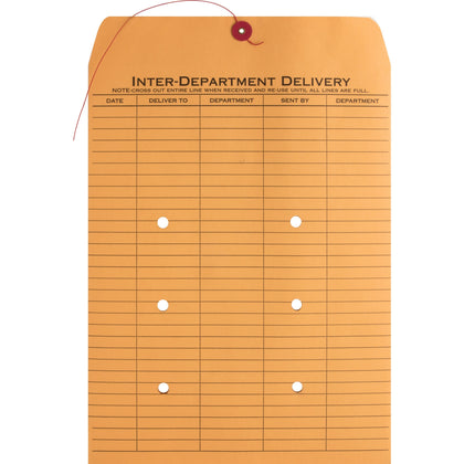 Business Source Inter-Department Envelopes - 10x13 - 28 lb - Kraft - 100/Box - Interdepartmental