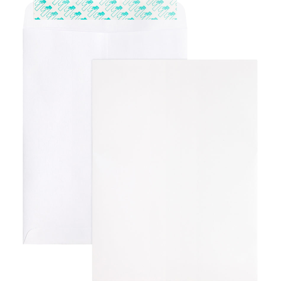 Business Source Self Sealing Catalog Envelope - Catalog - 9" Width x 12" Length - 28 lb - Peel & Seal - White - Wove - 100 / Box