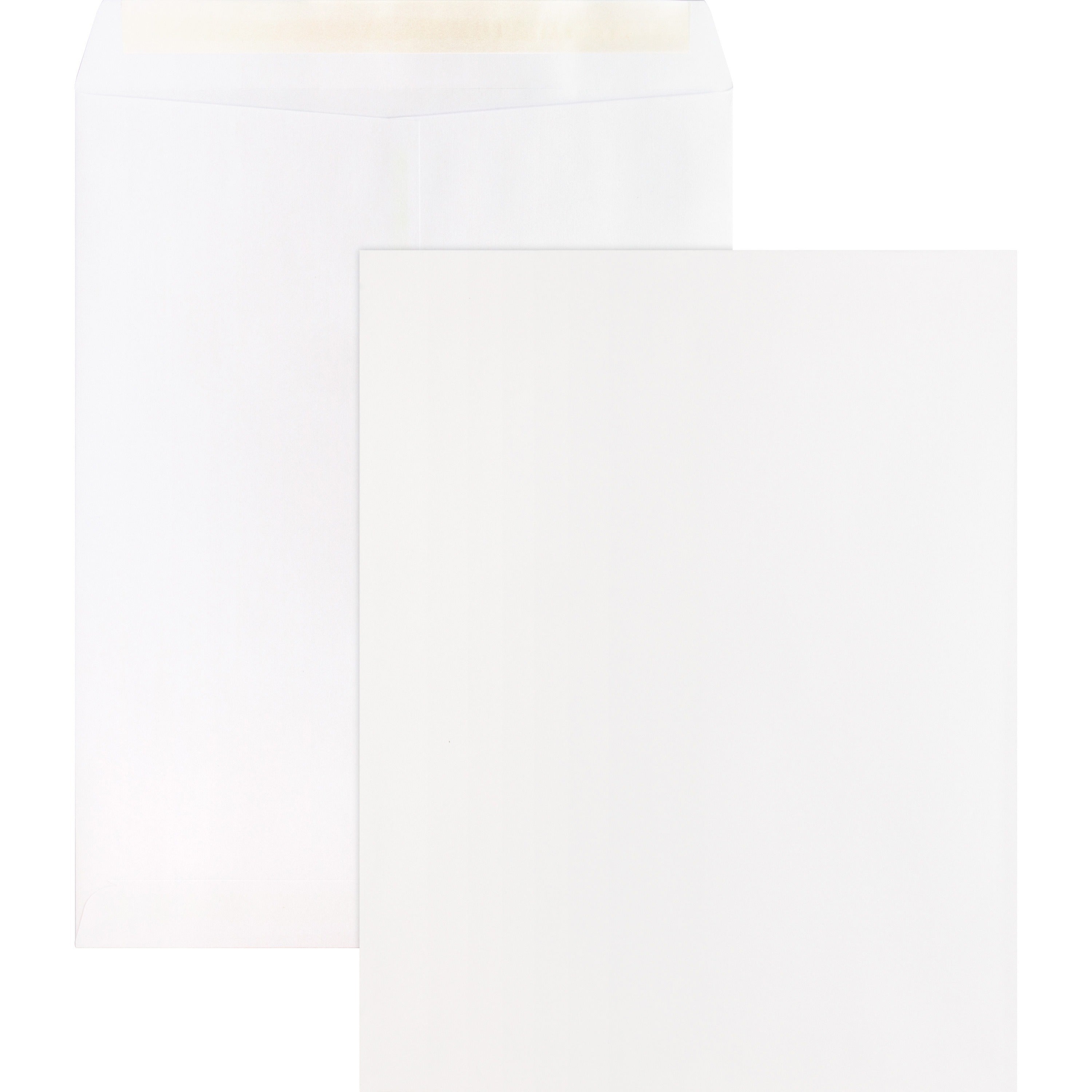 Business Source Self Sealing Catalog Envelopes - Catalog - 10" Width x 13" Length - 28 lb - Peel & Seal - White - Wove - 100 / Box