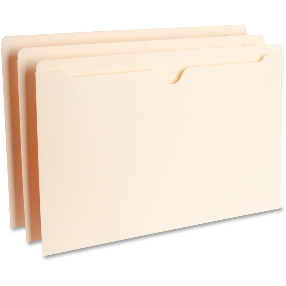 Business Source Legal Recycled File Pocket - 8 1/2" x 14" - 11 pt. - Manila - Slip Resistant, Reinforced Tab, Heavyweight Cover - 10% Recycled - 100 / Box