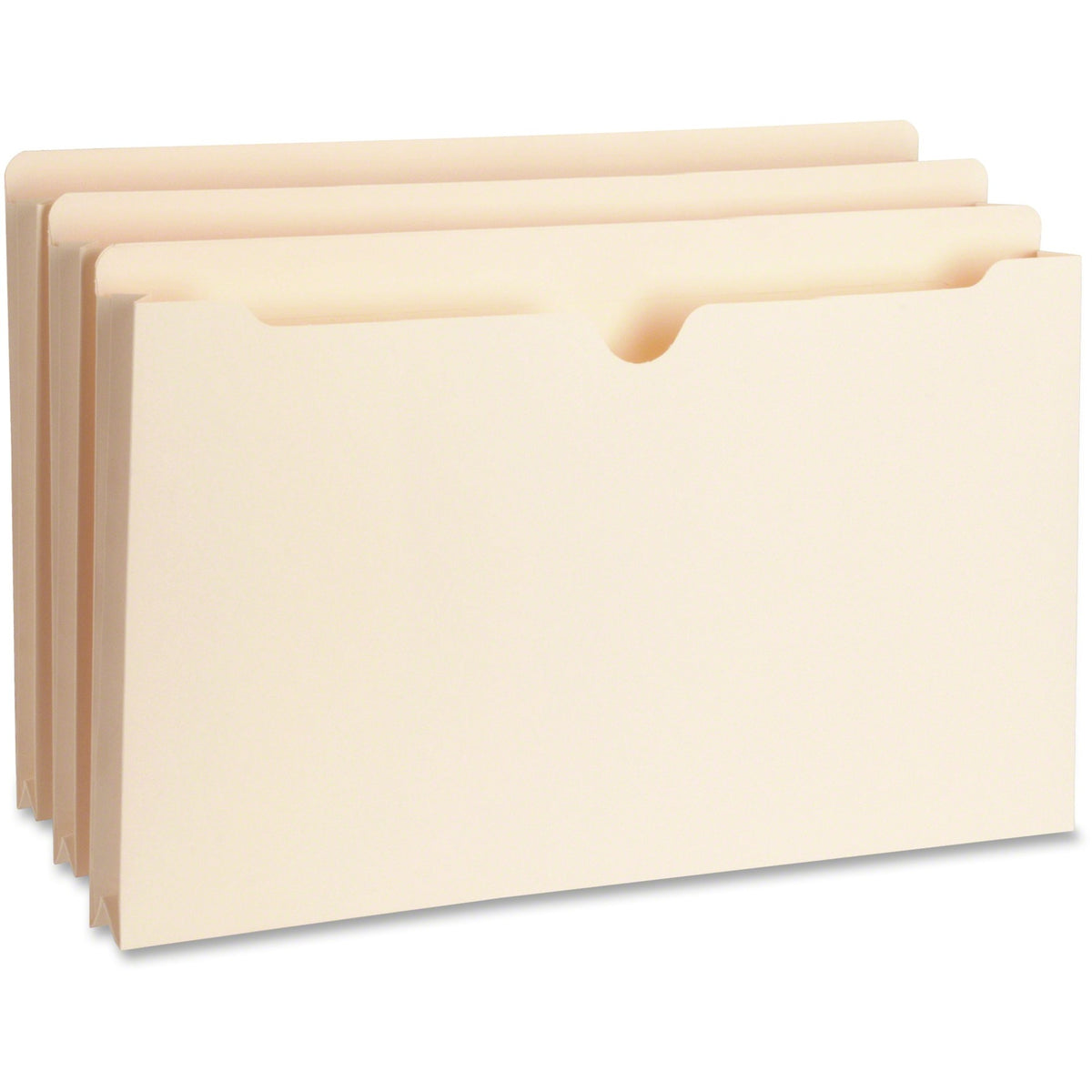 Business Source Straight Tab Cut Legal Recycled File Pocket - 8 1/2" x 14" - 1" Expansion - 11 pt. - Manila - Slip Resistant, Reinforced Tab, Heavyweight Cover - 10% Recycled - 50 / Box