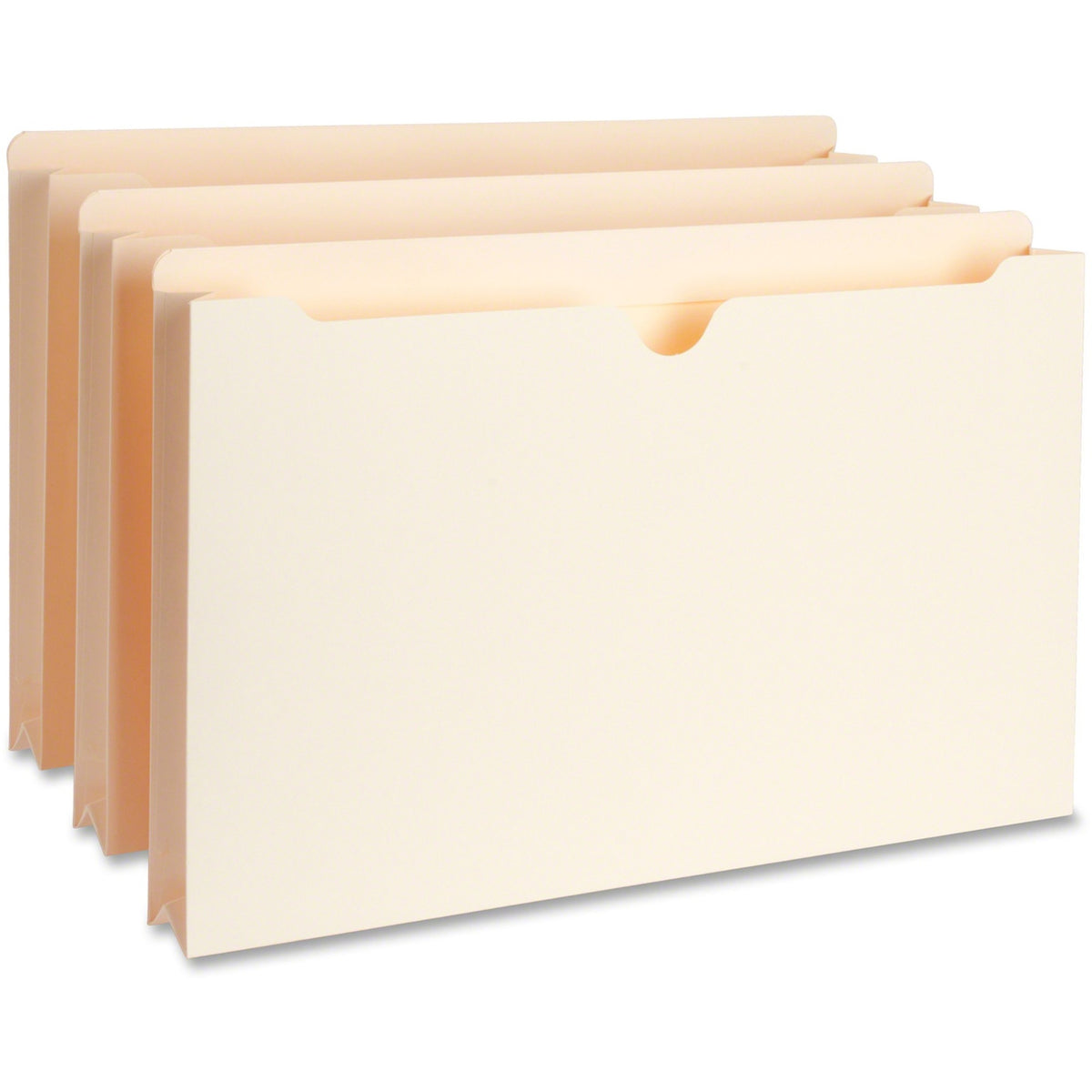 Business Source Straight Tab Cut Legal Recycled File Pocket - 8 1/2" x 14" - 1 1/2" Expansion - 11 pt. - Manila - Slip Resistant, Reinforced Tab, Heavyweight Cover - 10% Recycled - 50 / Box