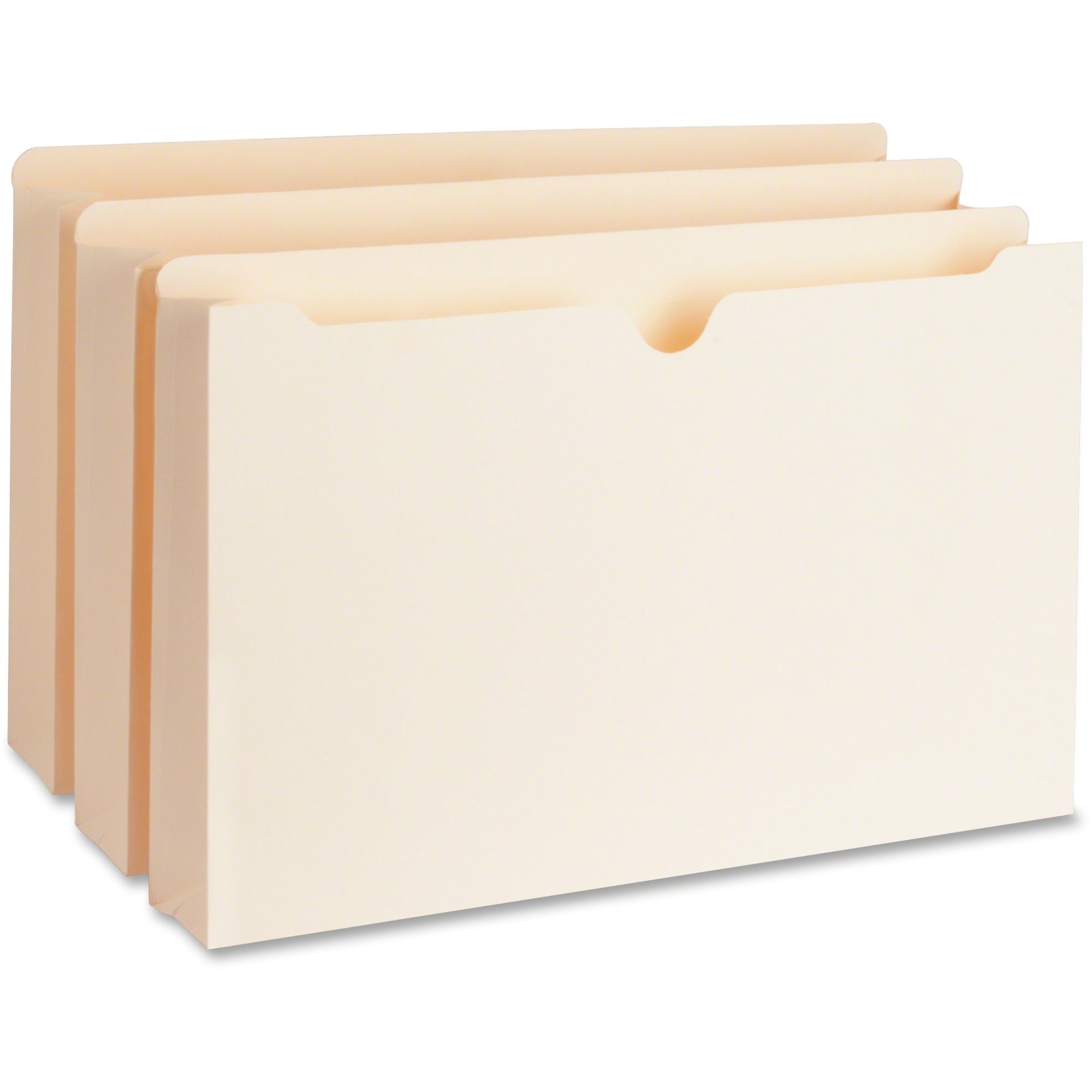 Business Source Straight Tab Cut Legal Recycled File Pocket - 8 1/2" x 14" - 2" Expansion - 11 pt. - Manila - Slip Resistant, Reinforced Tab, Heavyweight Cover - 10% Recycled - 50 / Box