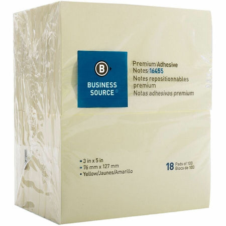 Business Source Repositionable Notes - Left