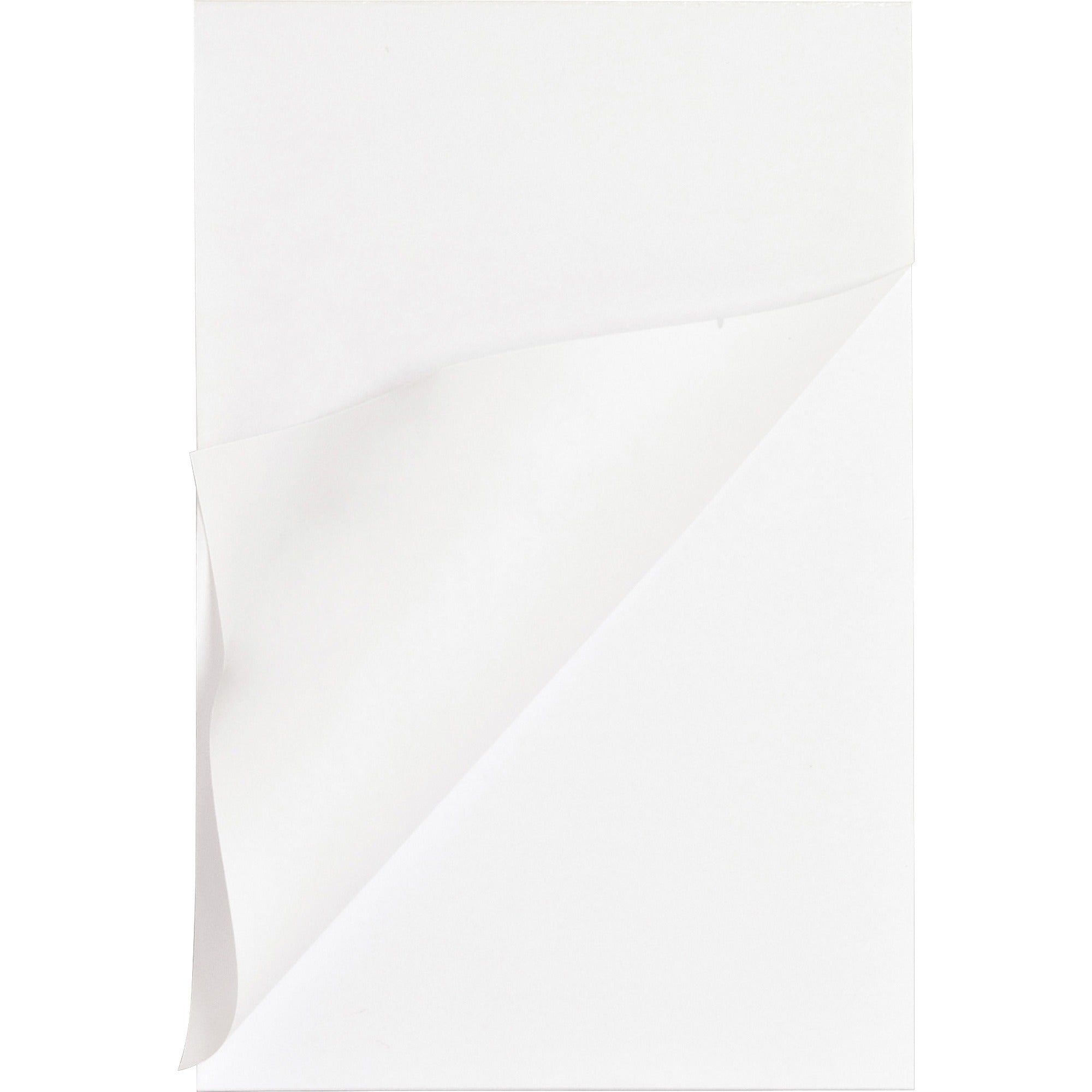 Business Source Plain Memo Pads - 100 Sheets - Plain - Glued - Unruled Front Ruling - 15 lb Basis Weight - 4" x 6" Sheet Size - White Paper - Chipboard Backing - 1 Dozen