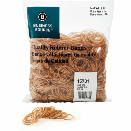 Business Source Quality Rubber Bands - Size: #14 - 2" Length x 0.1" Width - Sustainable - Rubber - Crepe - 2250 / Pack